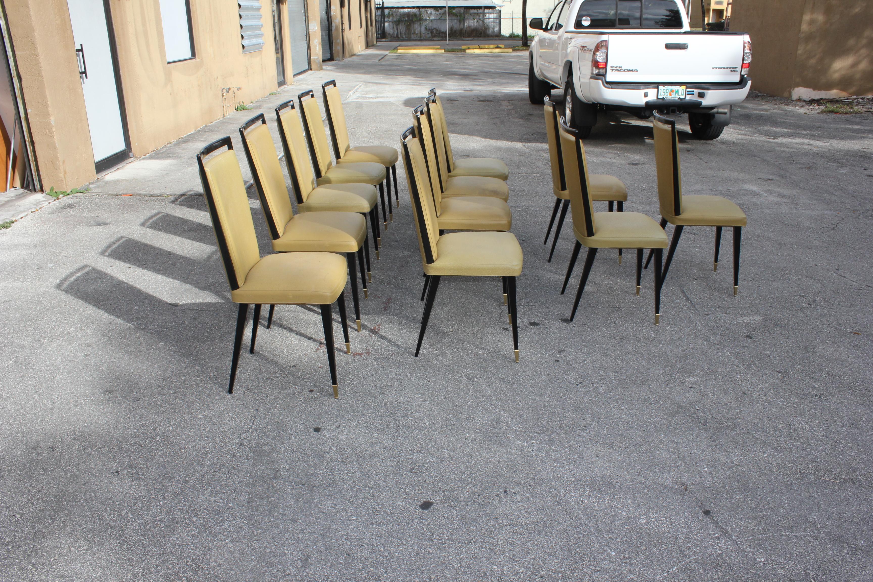 Stunning Set of 12 French Dining Chairs, circa 1940s 2