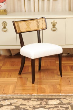 Stunning Set of 14 Klismos Cane Side Dining Chairs by Edward Wormley, circa 1948