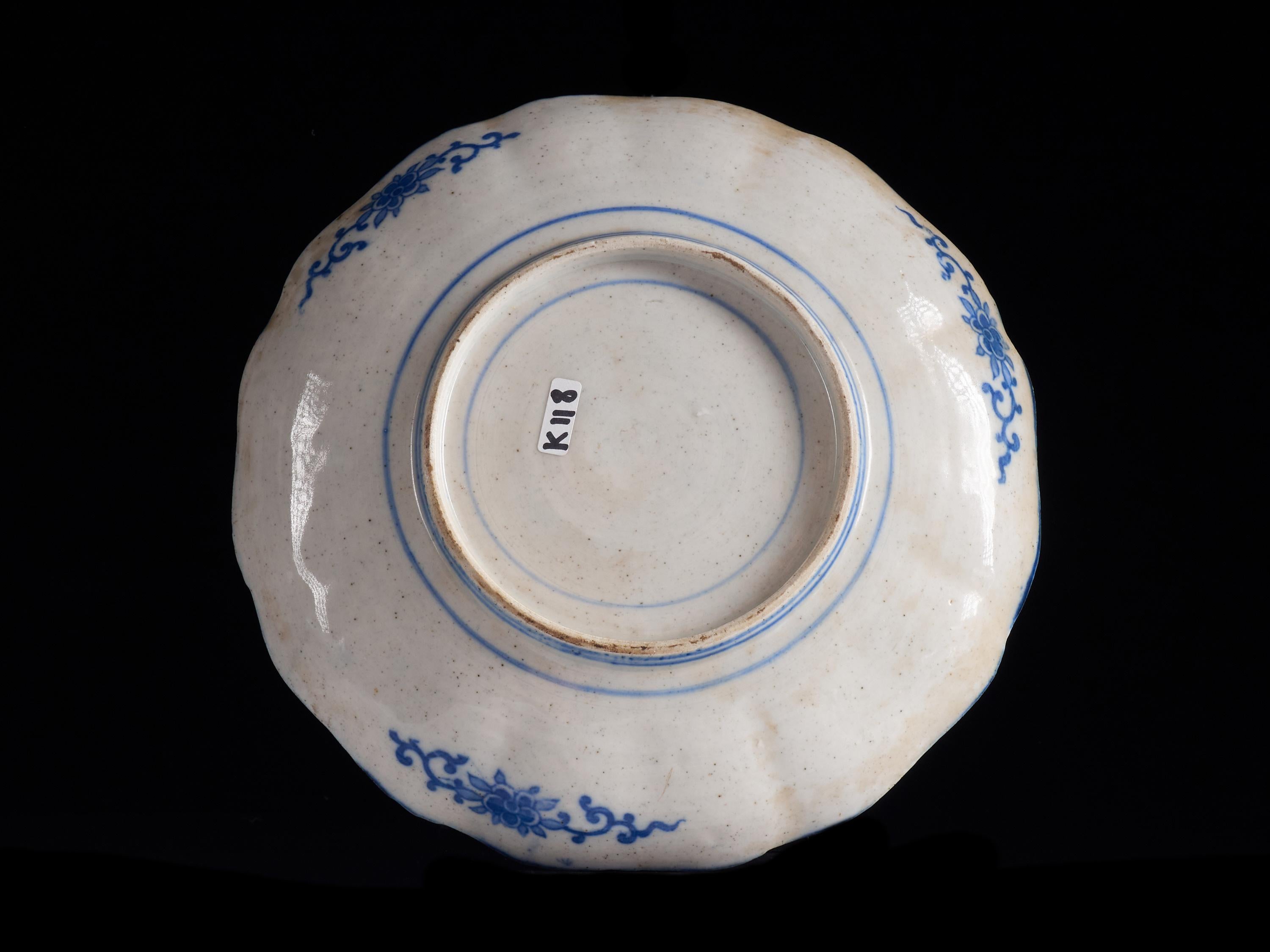 Stunning Set of 3 White Ceramic Plates with Ornate Indigo Blue Designs 11