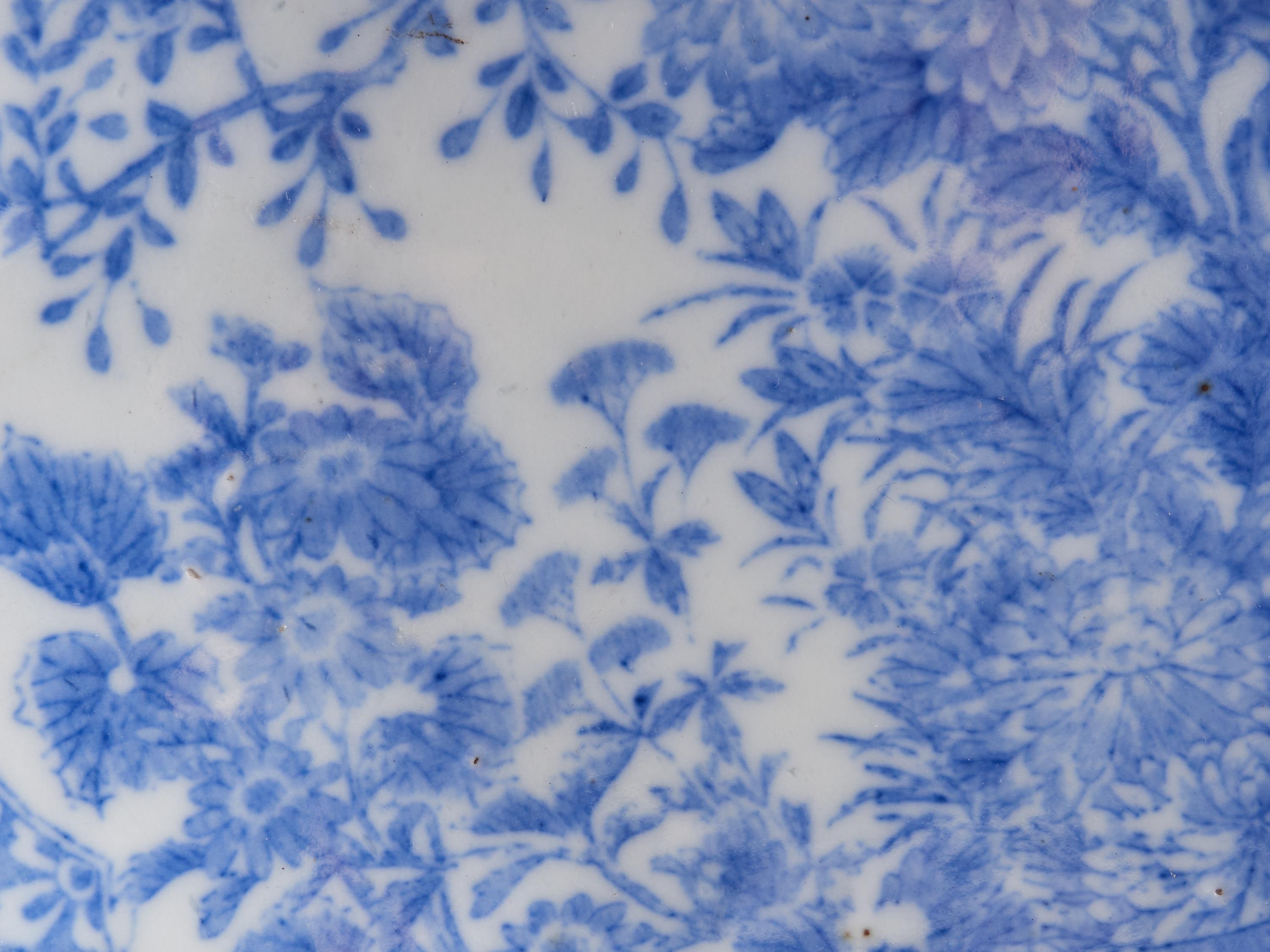 Hand-Painted Stunning Set of 3 White Ceramic Plates with Ornate Indigo Blue Designs