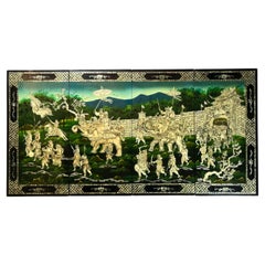 Ensemble de 4 panneaux asiatiques Art mural de la nacre