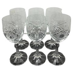 Stunning Set of 6 Baccarat Crystal Red Wine Glasses
