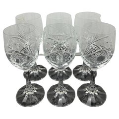 Antique Stunning Set of 6 Baccarat Crystal Red Wine Glasses