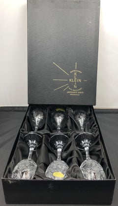 Ensemble de 6 verres à vin blancs français en cristal de Baccarat
