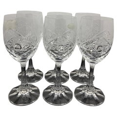 Set di 6 bicchieri da vino bianchi in cristallo francese Baccarat