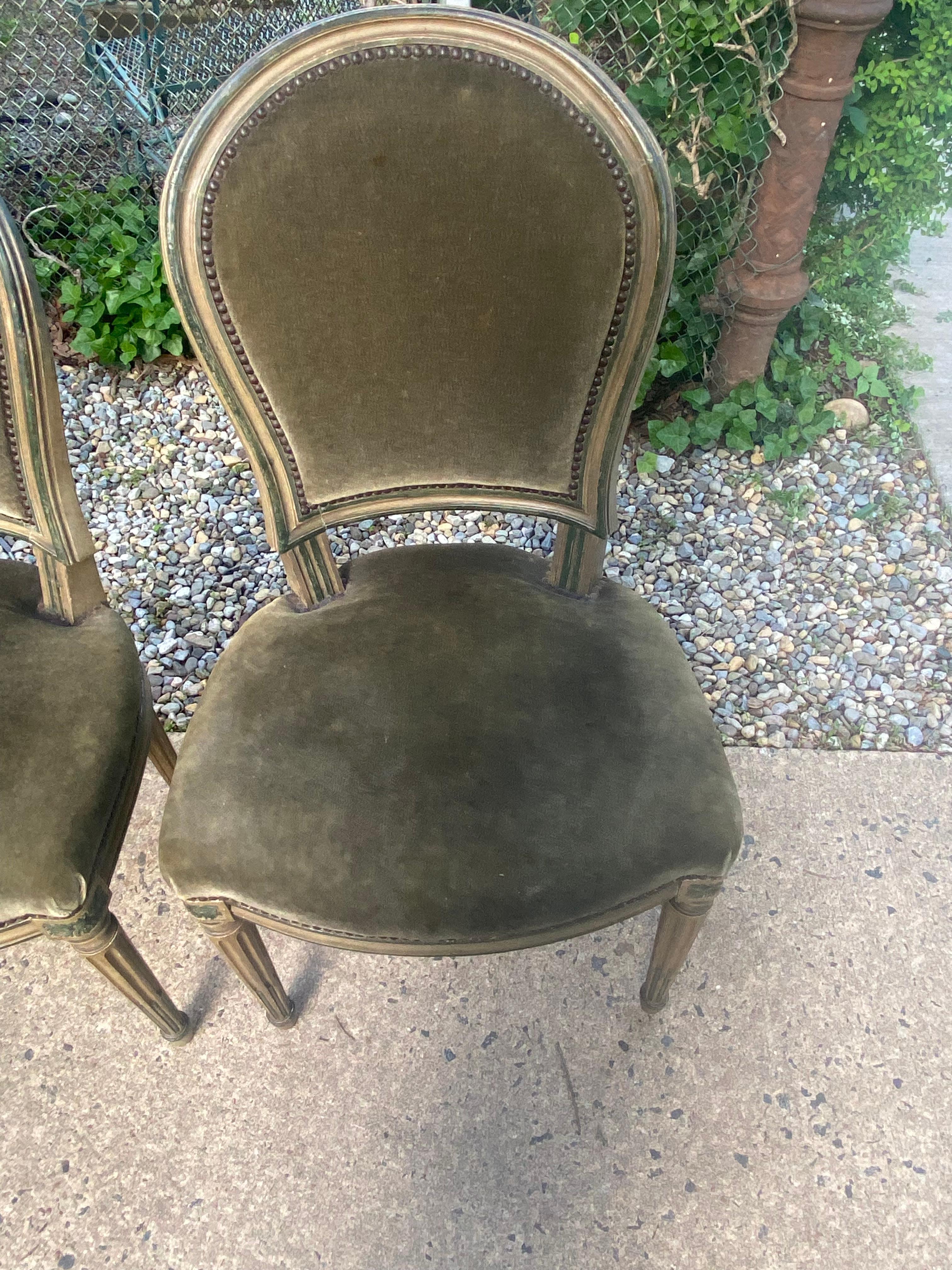 Louis XVI Superbe ensemble de 6 chaises de salle à manger de style Maison Jansen en vente
