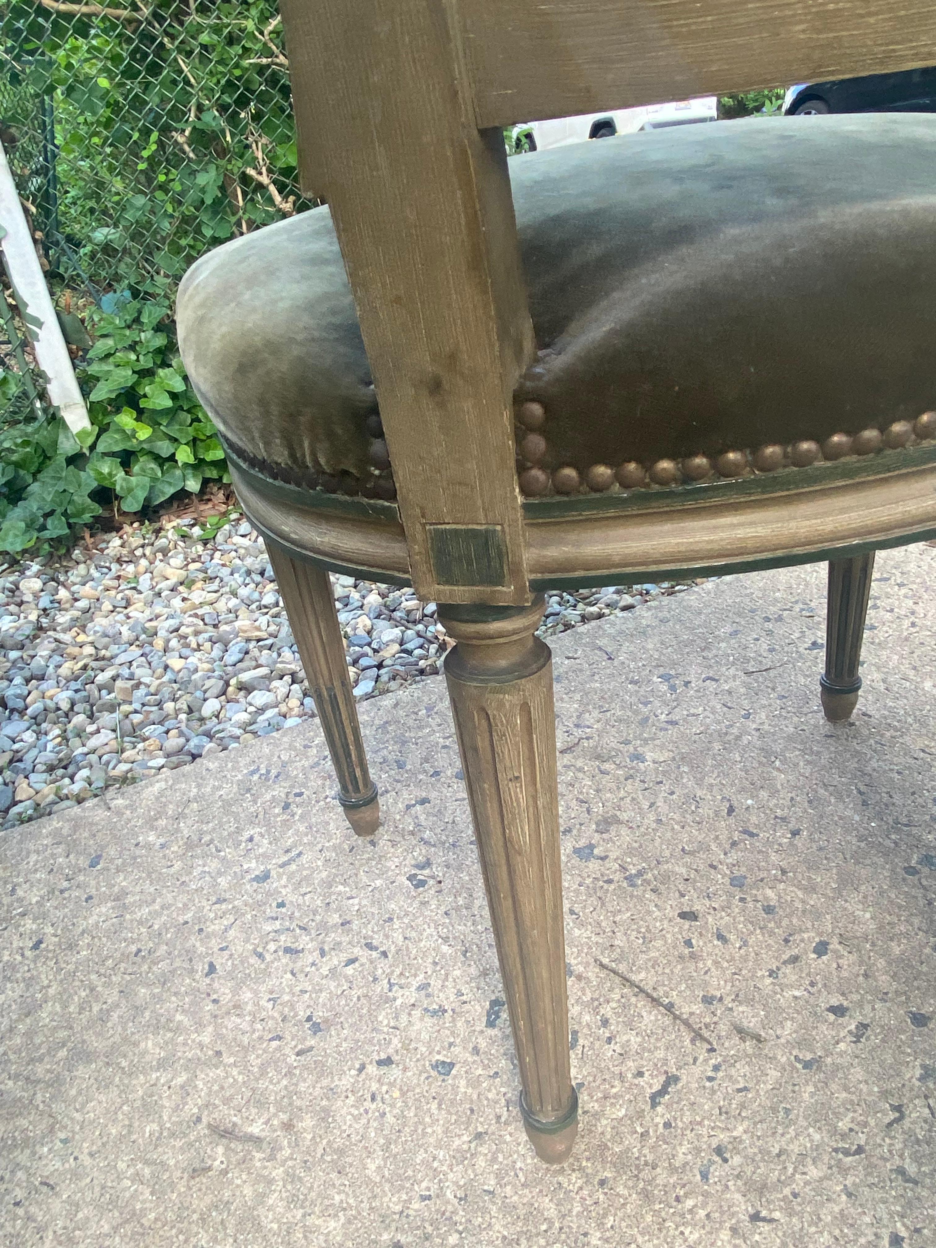 Peint à la main Superbe ensemble de 6 chaises de salle à manger de style Maison Jansen en vente