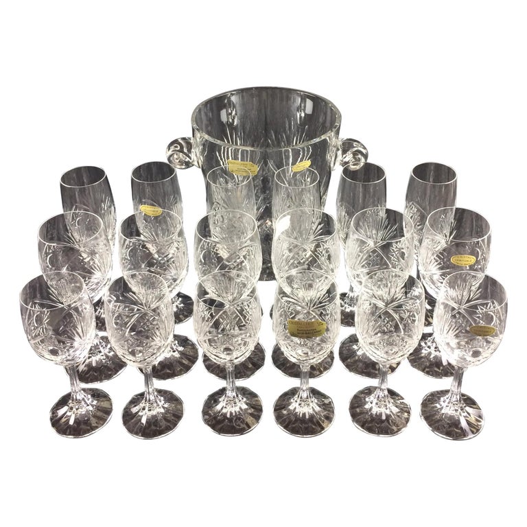 Stunning Set of Baccarat Crystal Wine, Water Glasses, Champagne Flutes