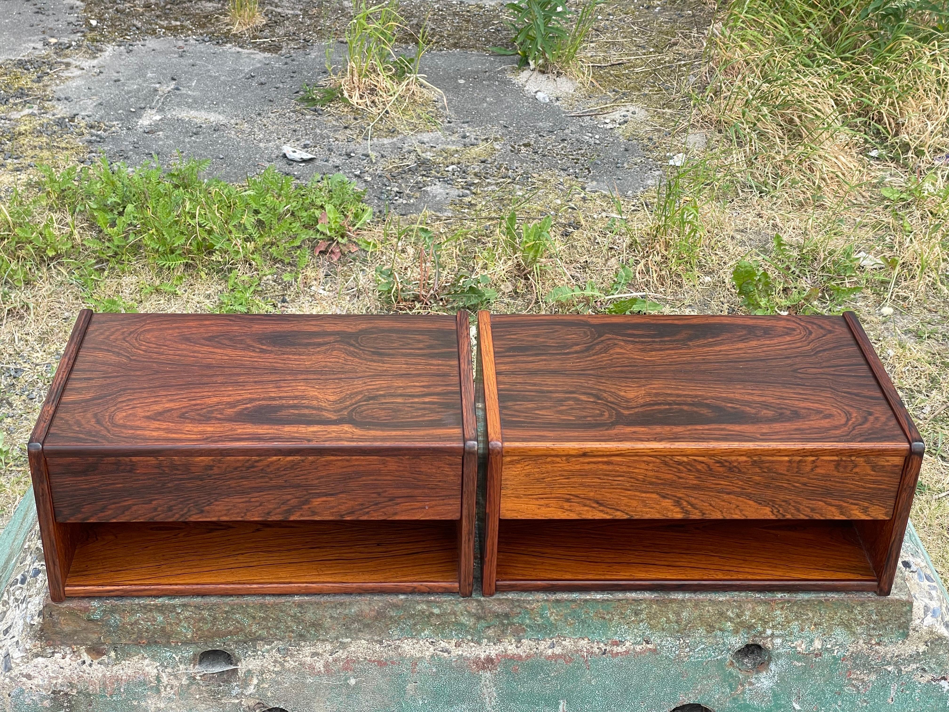 Mid-20th Century Stunning Set of Danish Mid-Century Modern Floating Nightstands from the, 1960s For Sale