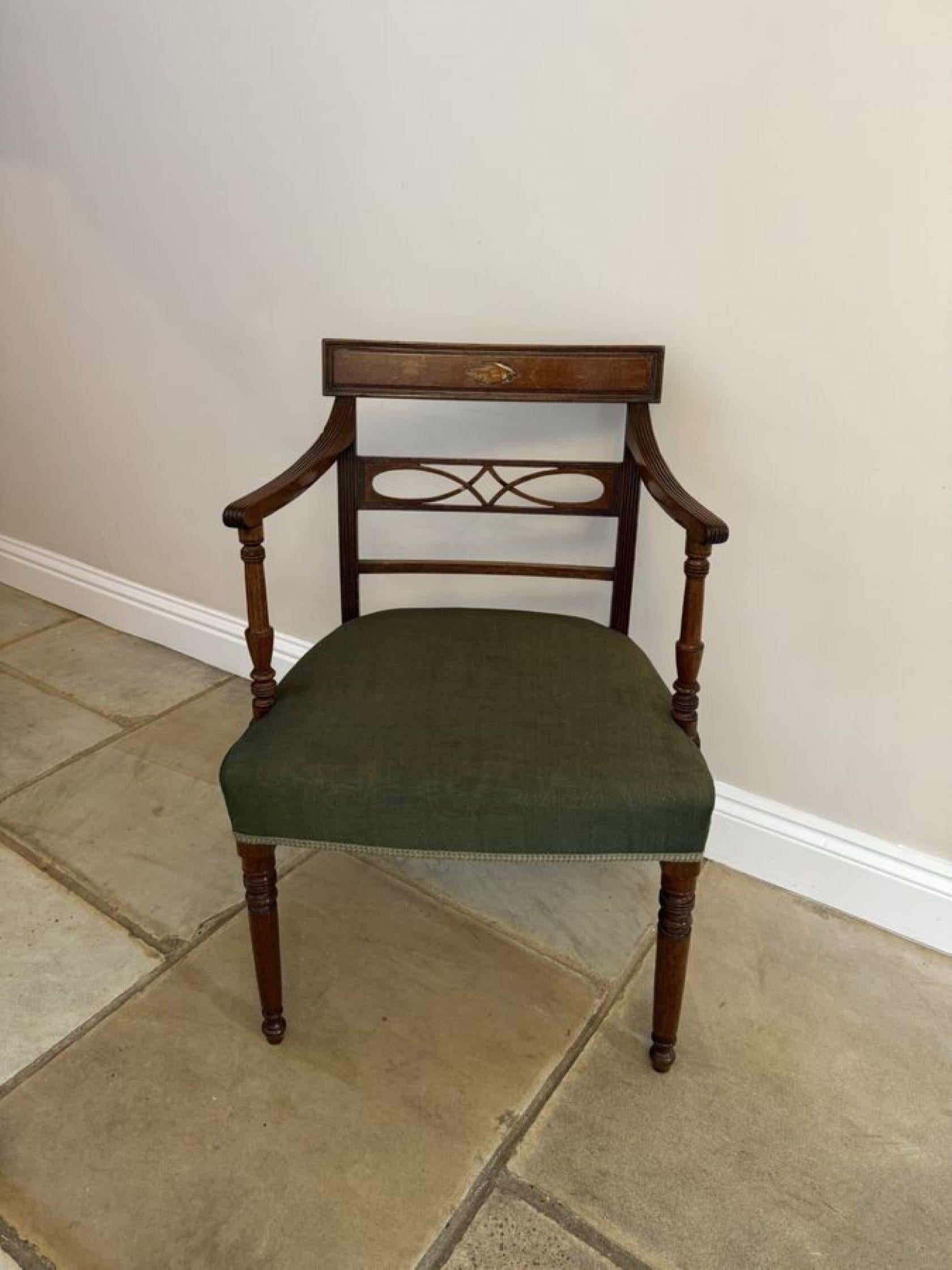 Mahogany Stunning set of eight antique George III mahogany inlaid dining chairs  For Sale