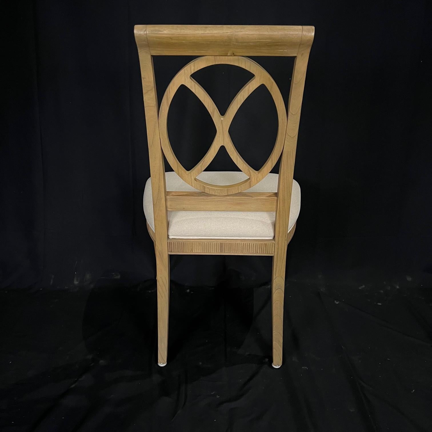 Stylish Set of Six Classic Ring Back Bleached Oak Dining Chairs For Sale 1