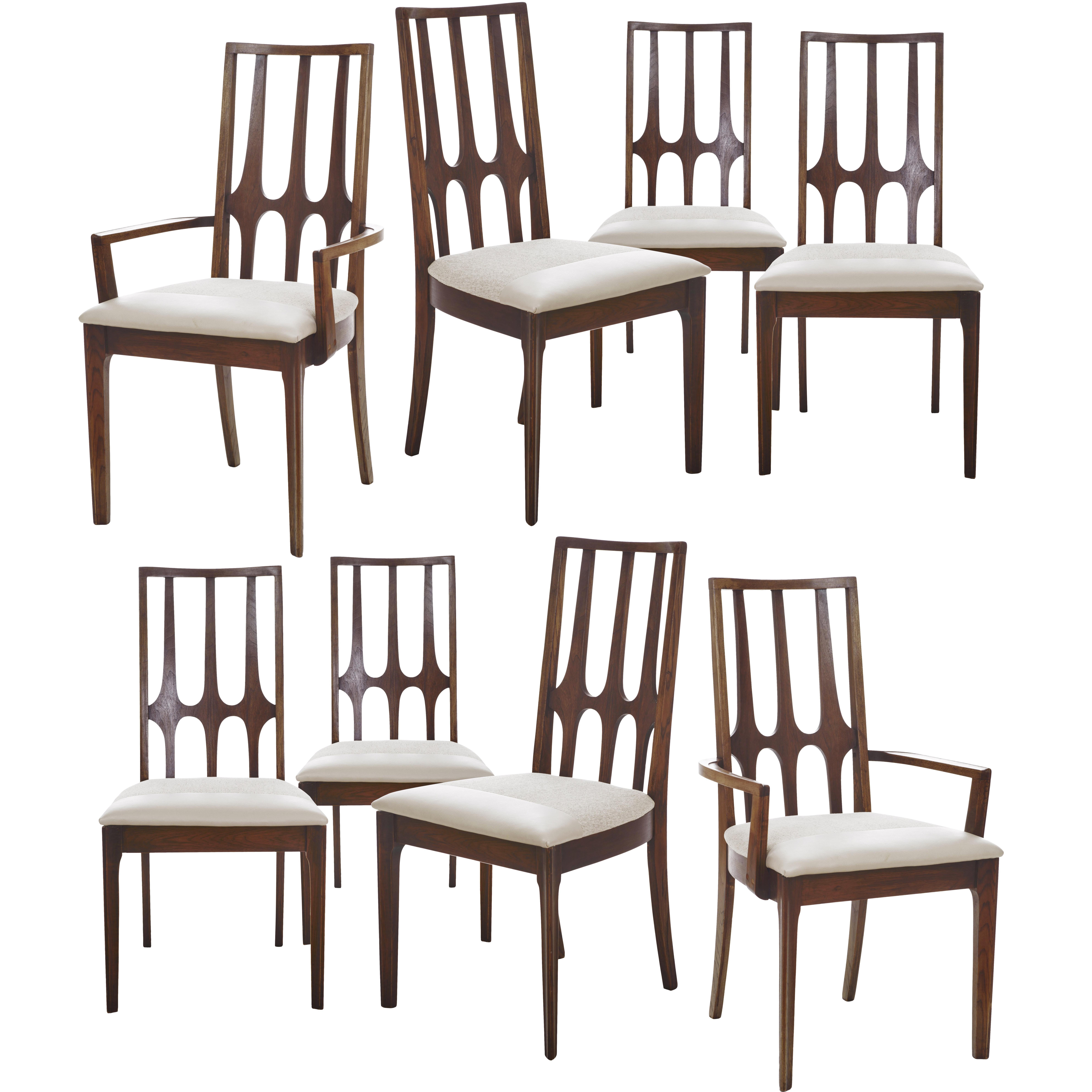 Stunning Set of Eight Mid-Century Modern Broyhill Brasilia Dining Chairs For Sale