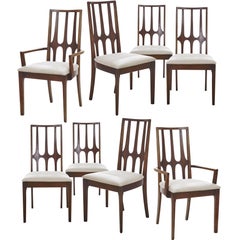 Stunning Set of Eight Mid-Century Modern Broyhill Brasilia Dining Chairs