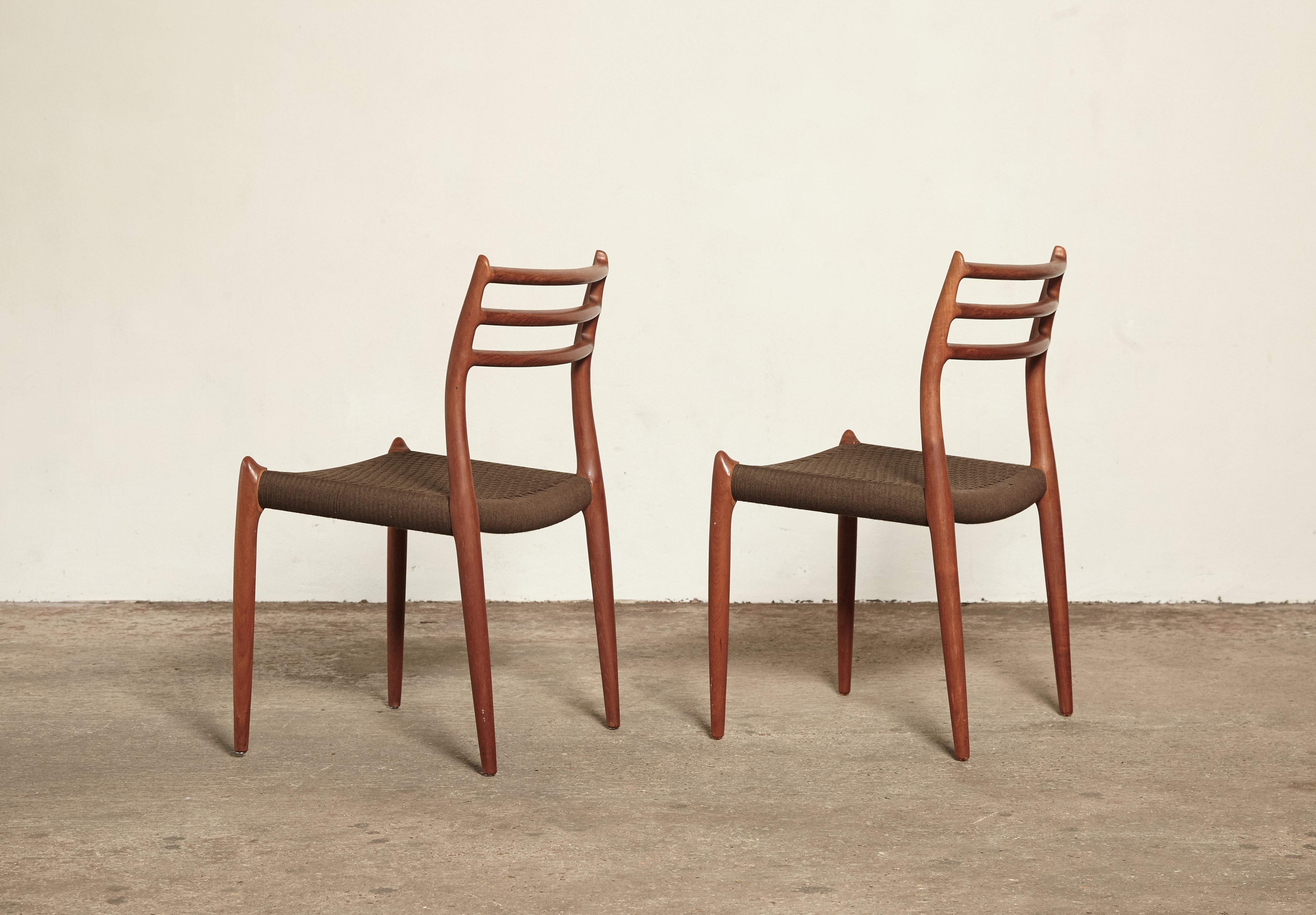 Set of Eight Niels O Moller (Møller) Model 78 Dining Chairs, Denmark, 1960s 4