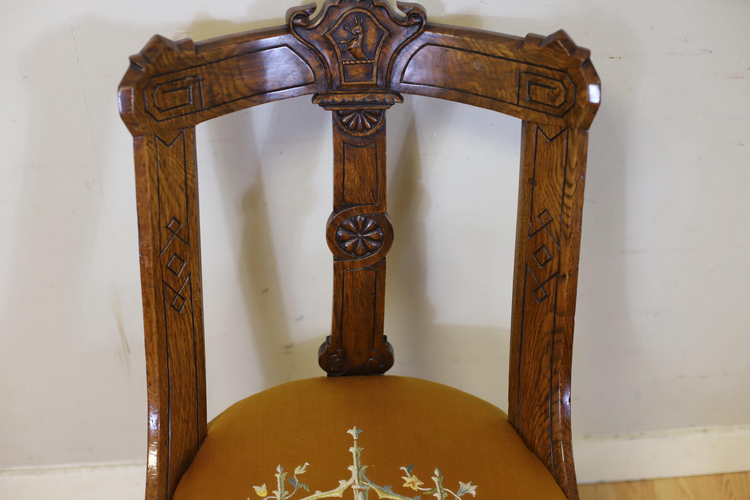 Stunning Set Of Fourteen Victorian Pollard Oak Dinning Chairs For Sale 5