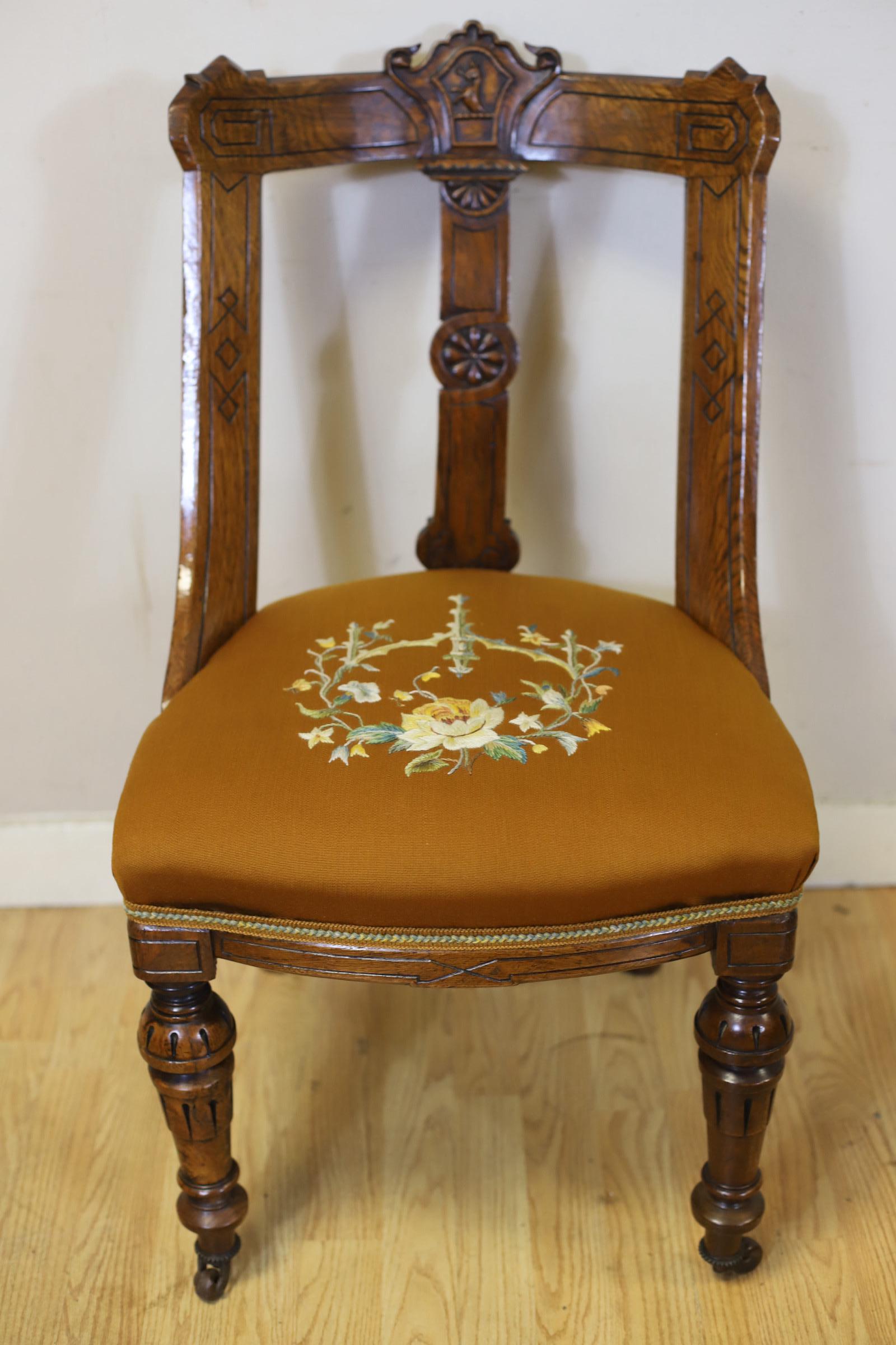 Stunning Set Of Fourteen Victorian Pollard Oak Dinning Chairs For Sale 3