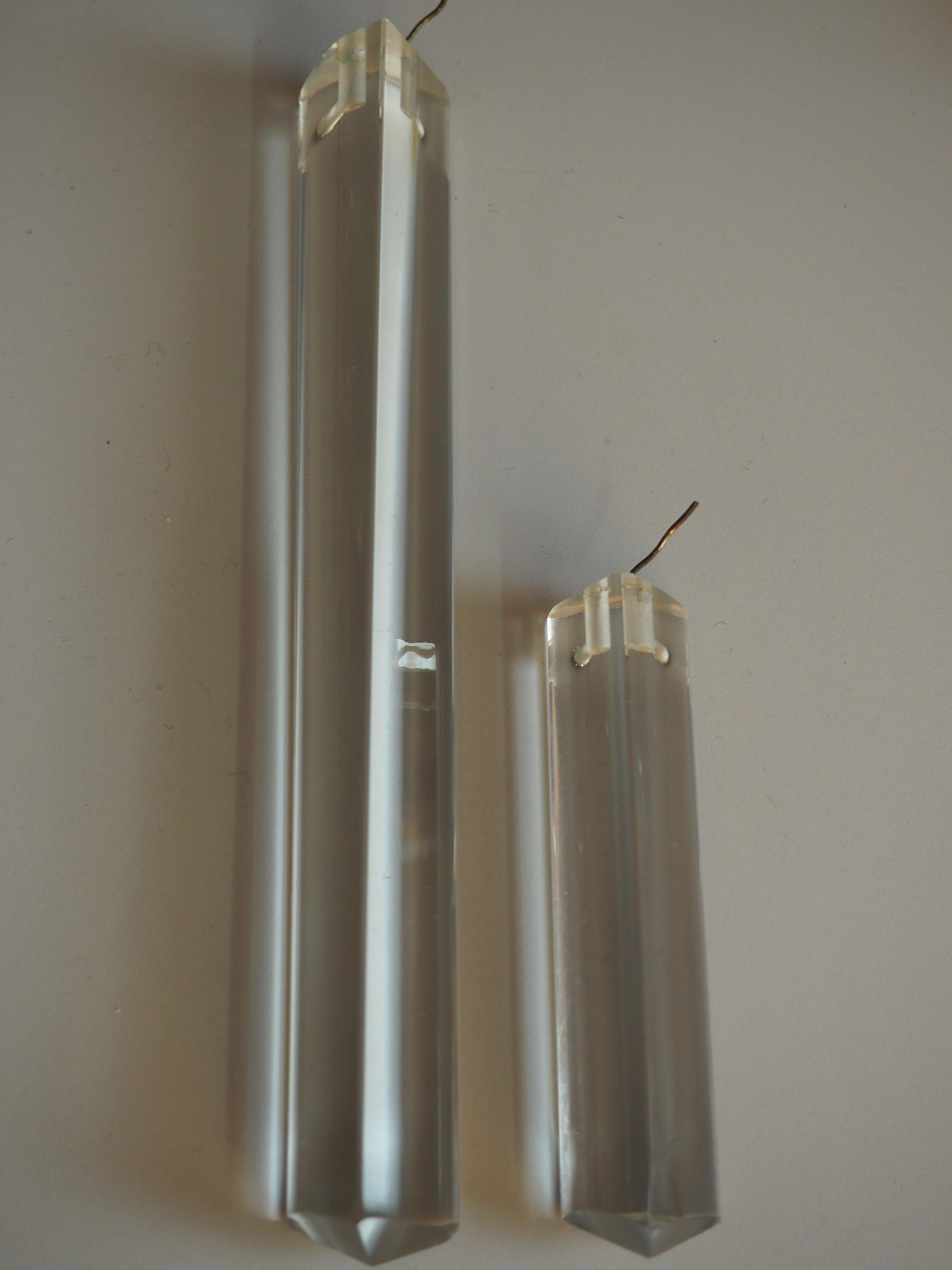 Stupendo set di lampadari Haevy in vetro tagliato e nichel di Palwa, circa anni '60 in vendita 5