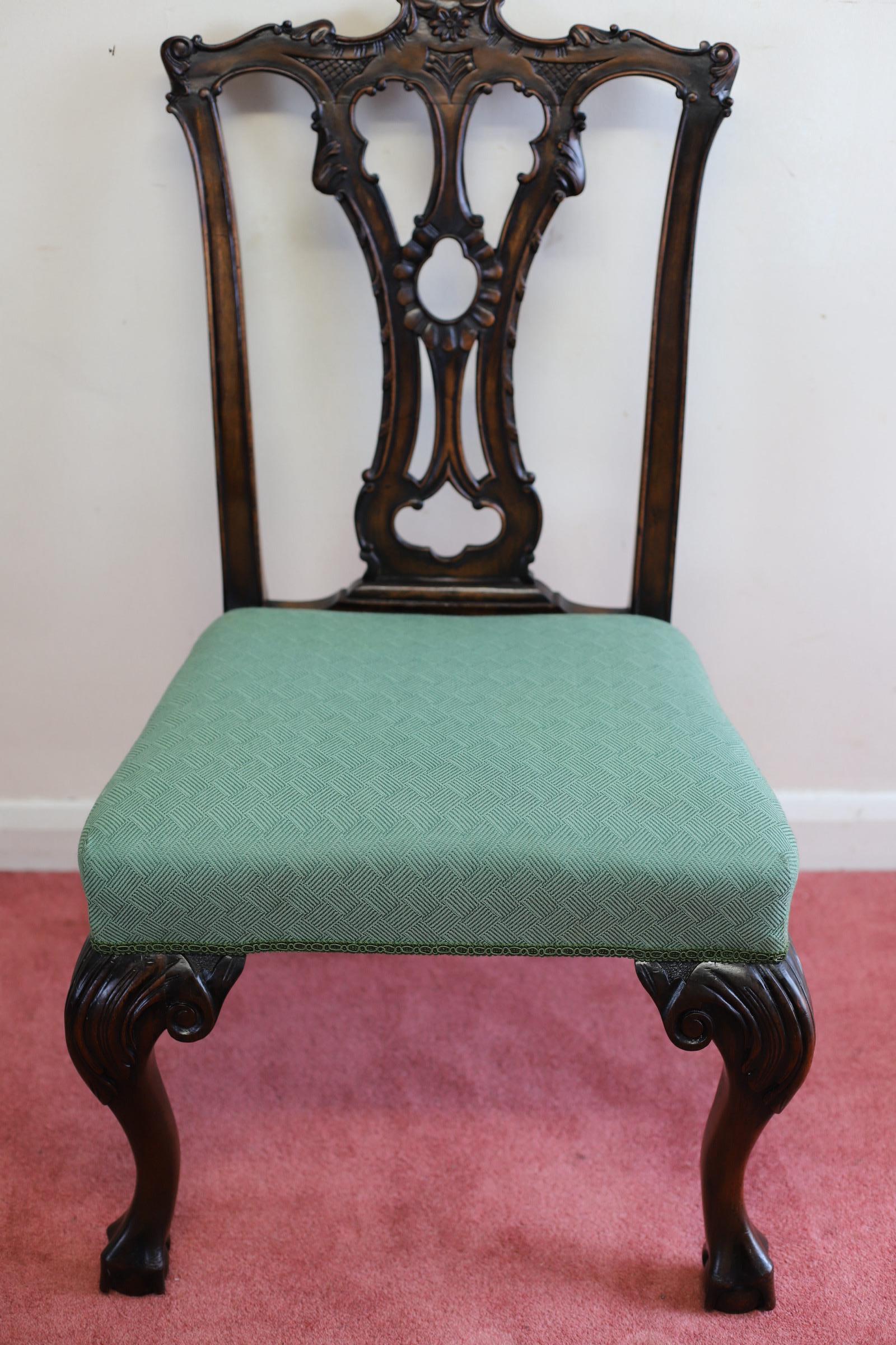 Stunning Set Of Six Chippendale Style Dining Chairs  For Sale 5