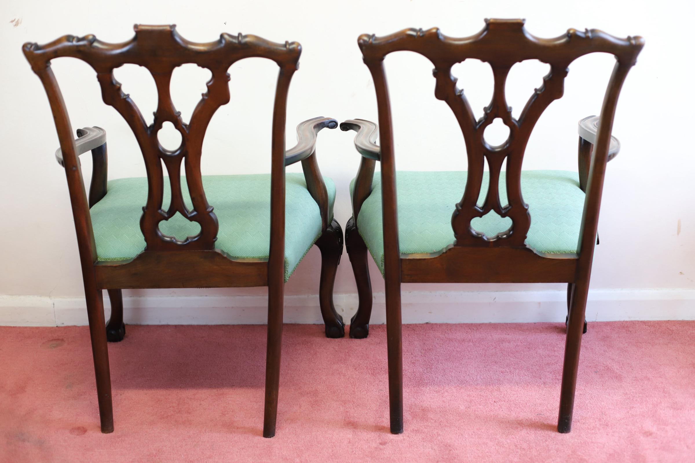Stunning Set Of Six Chippendale Style Dining Chairs  For Sale 10