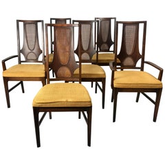 Superbe ensemble de six chaises de salle à manger Broyhill "Brasilia" de style moderne du milieu du siècle