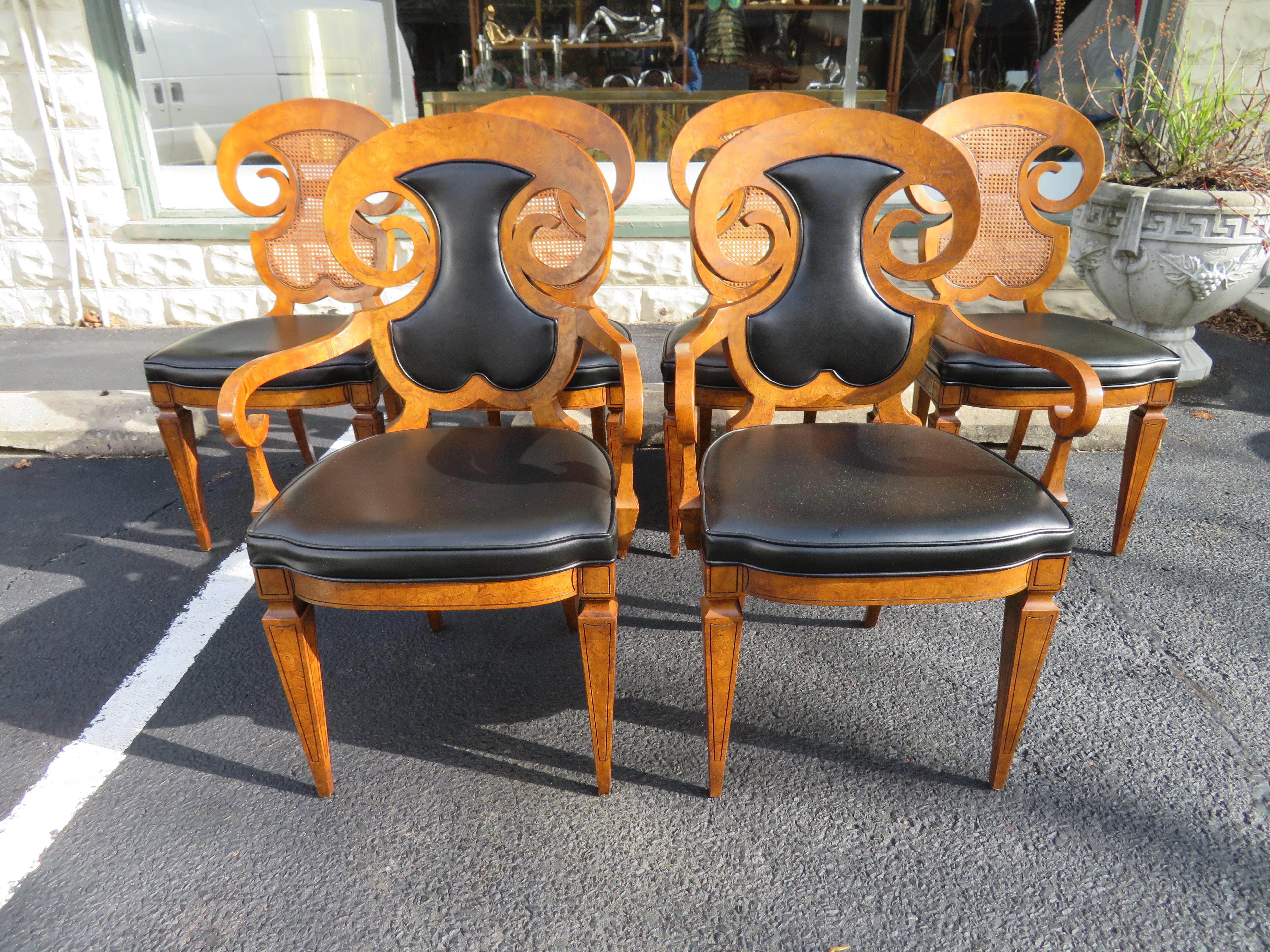 Stunning Set of Six William Doezema Biedermeier Dining Chairs for Mastercraft For Sale 13