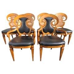 Superbe ensemble de six chaises de salle à manger Biedermeier de William Doezema pour Mastercraft