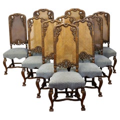 Stunning Set Of Ten Victorian Walnut Bergere Dining Chairs