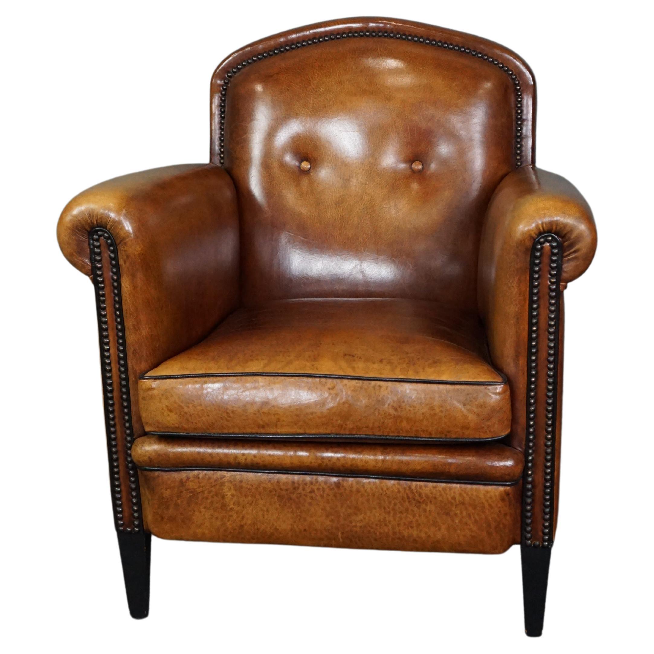 Stunning sheepskin armchair in very good condition For Sale