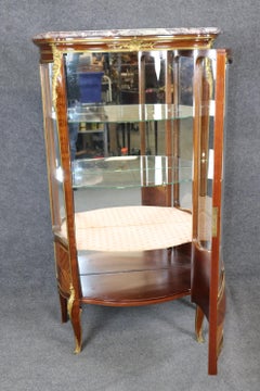 Stunning Signed Francois Linke Kingwood Marble Bronze Dore' Louis XV Vitrine
