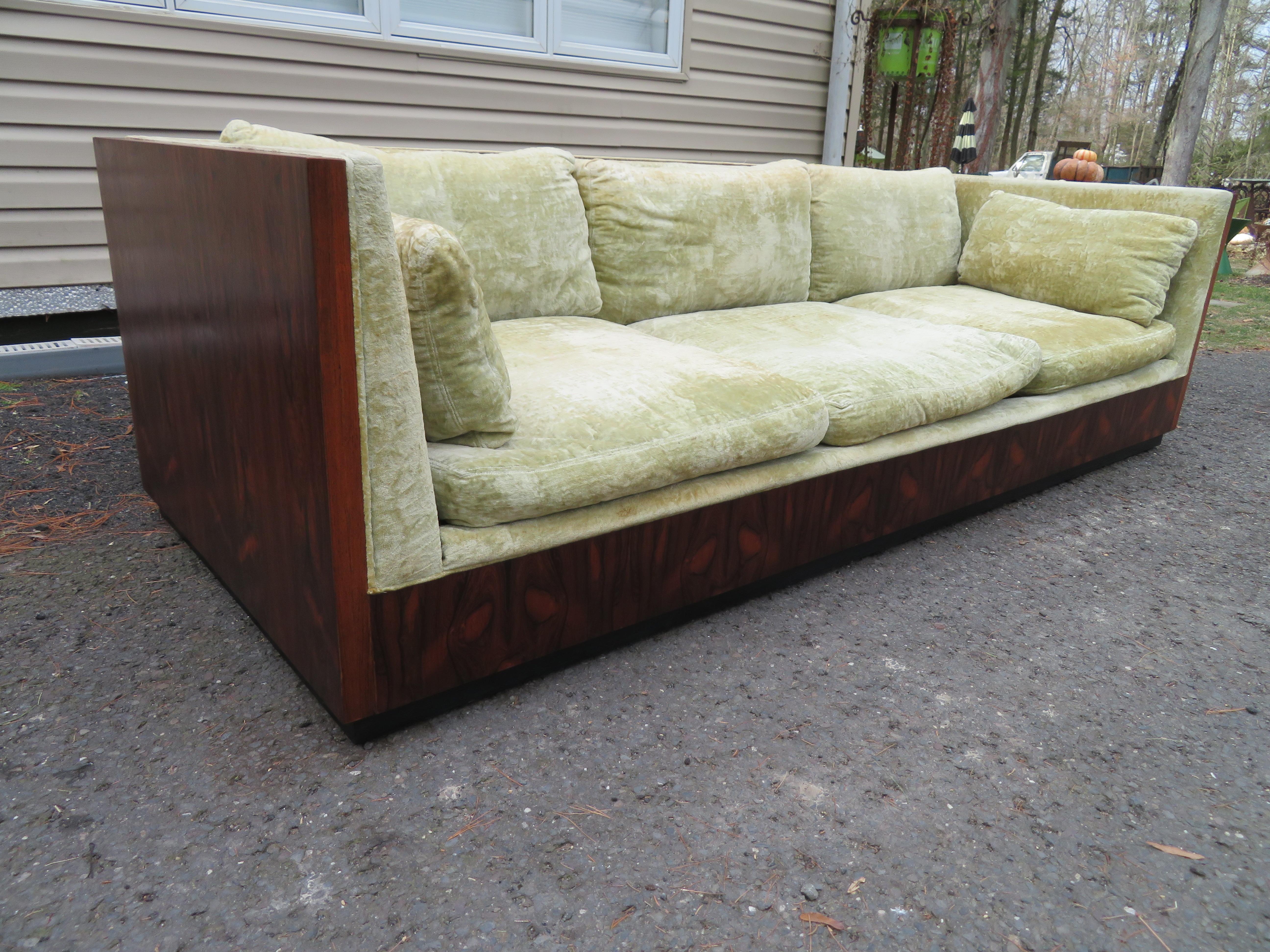 Stunning Signed Milo Baughman Rosewood Case Sofa Mid-Century Modern 14