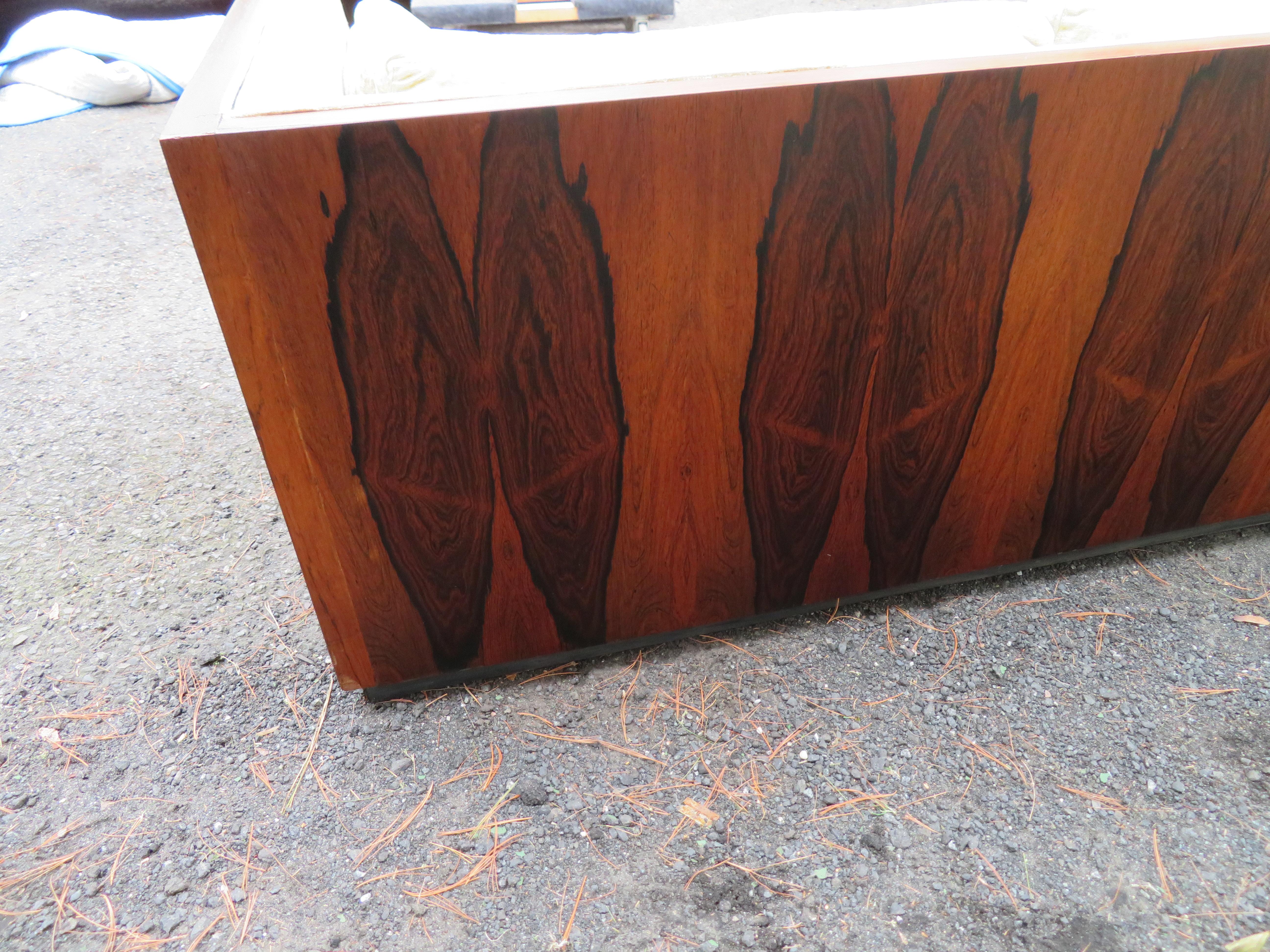 Upholstery Stunning Signed Milo Baughman Rosewood Case Sofa Mid-Century Modern