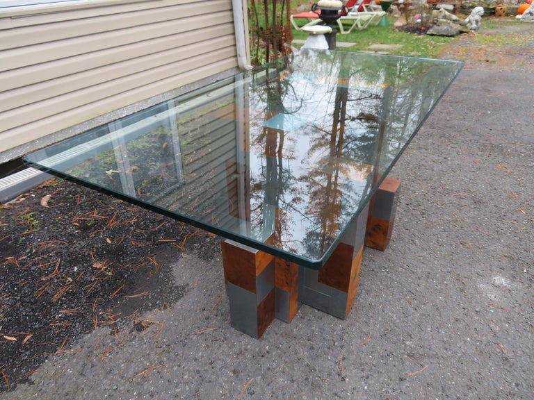 American Stunning Signed Paul Evans Burl Cityscape Dining Console Table Mid-Century For Sale