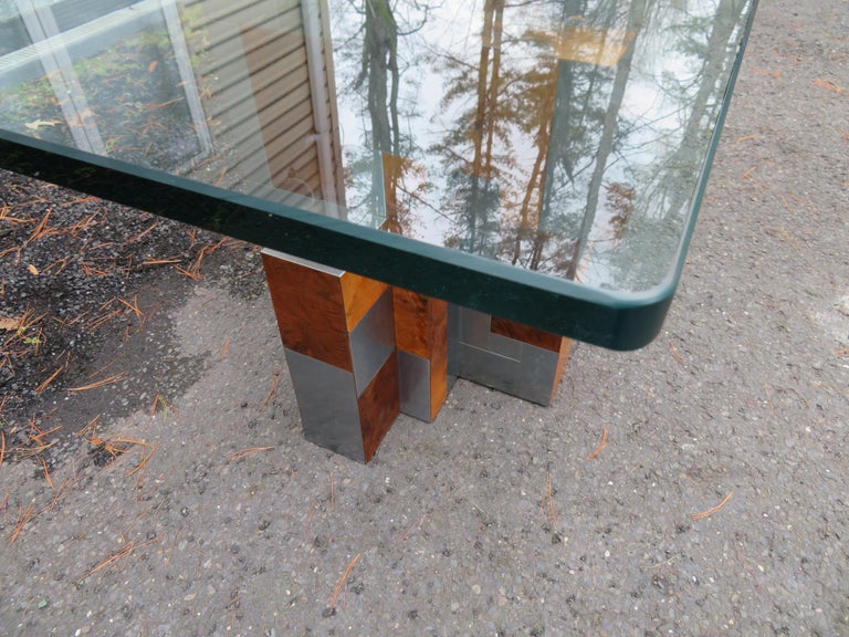 Mid-20th Century Stunning Signed Paul Evans Burl Cityscape Dining Console Table Mid-Century For Sale