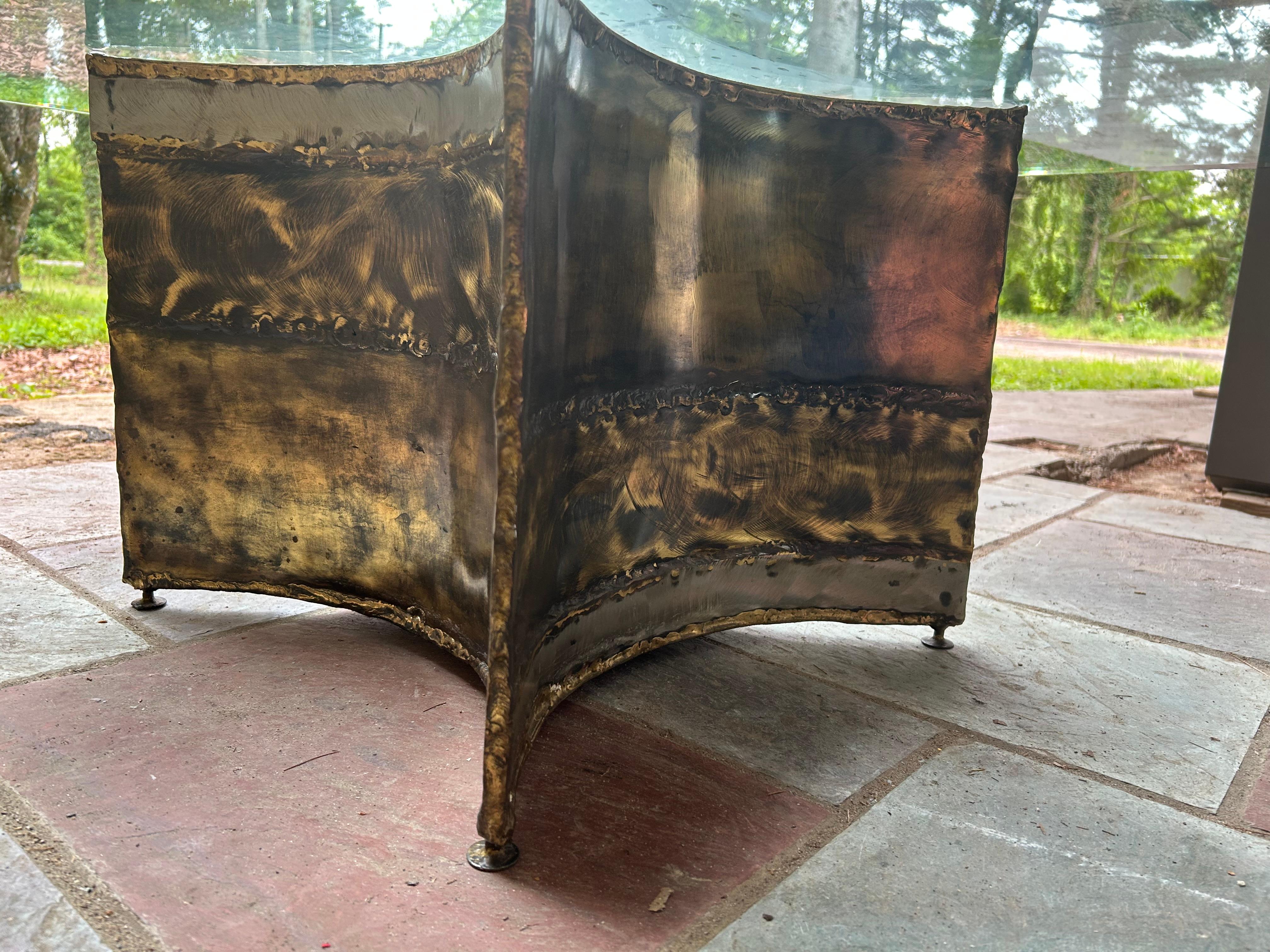Stunning Silas Seandel Brutalist Mixed Metal Coffee Table Mid-Century For Sale 3