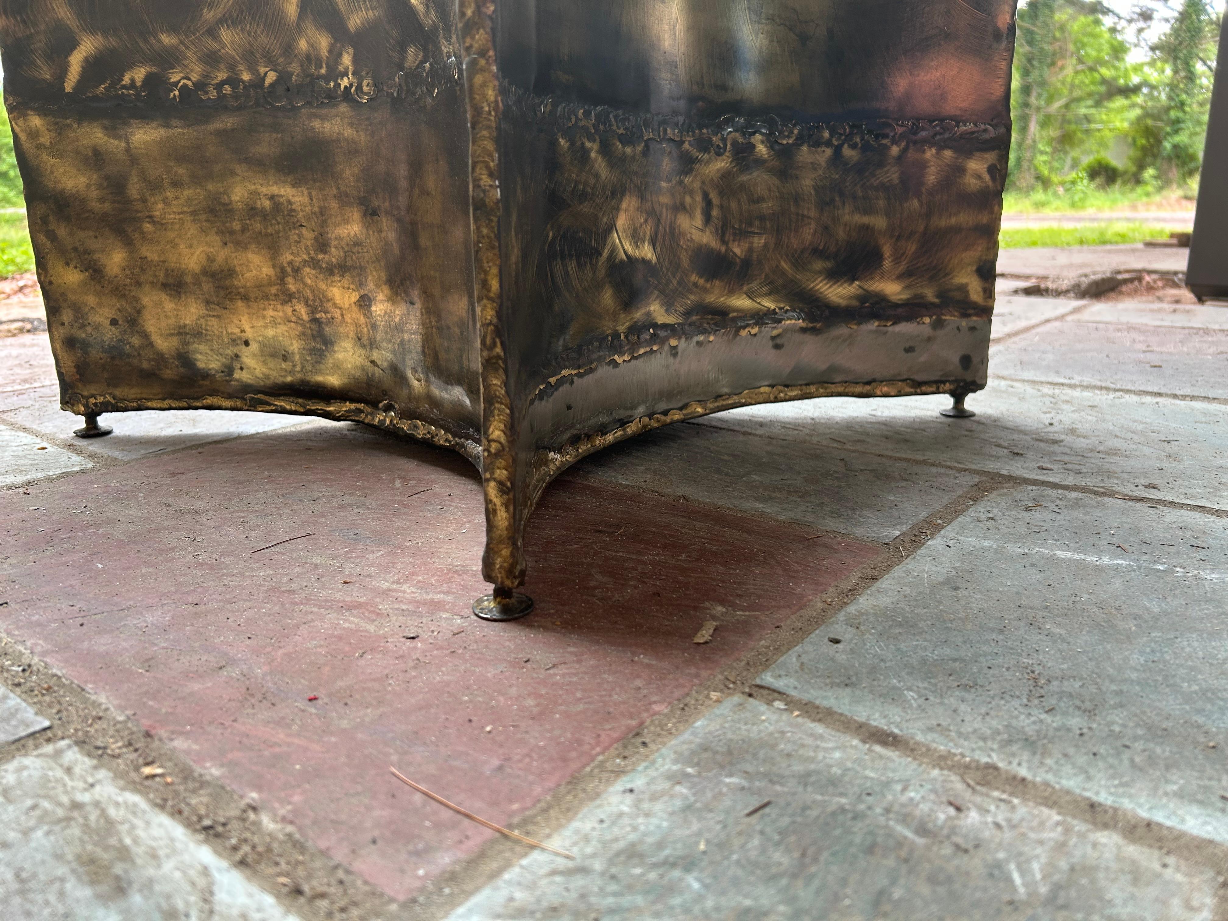 Stunning Silas Seandel Brutalist Mixed Metal Coffee Table Mid-Century For Sale 4