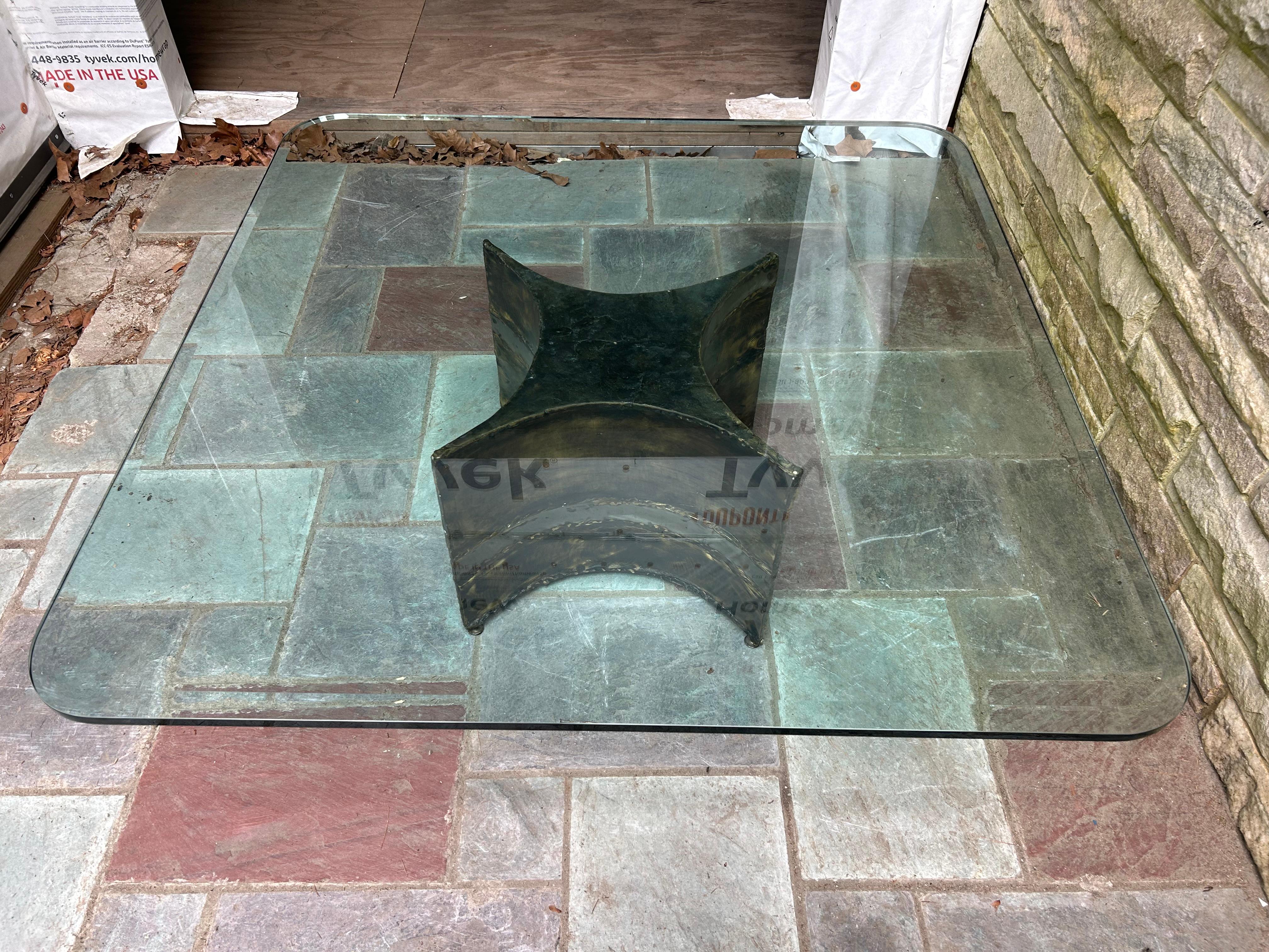 Stunning Silas Seandel Brutalist Mixed Metal Coffee Table Mid-Century For Sale 8