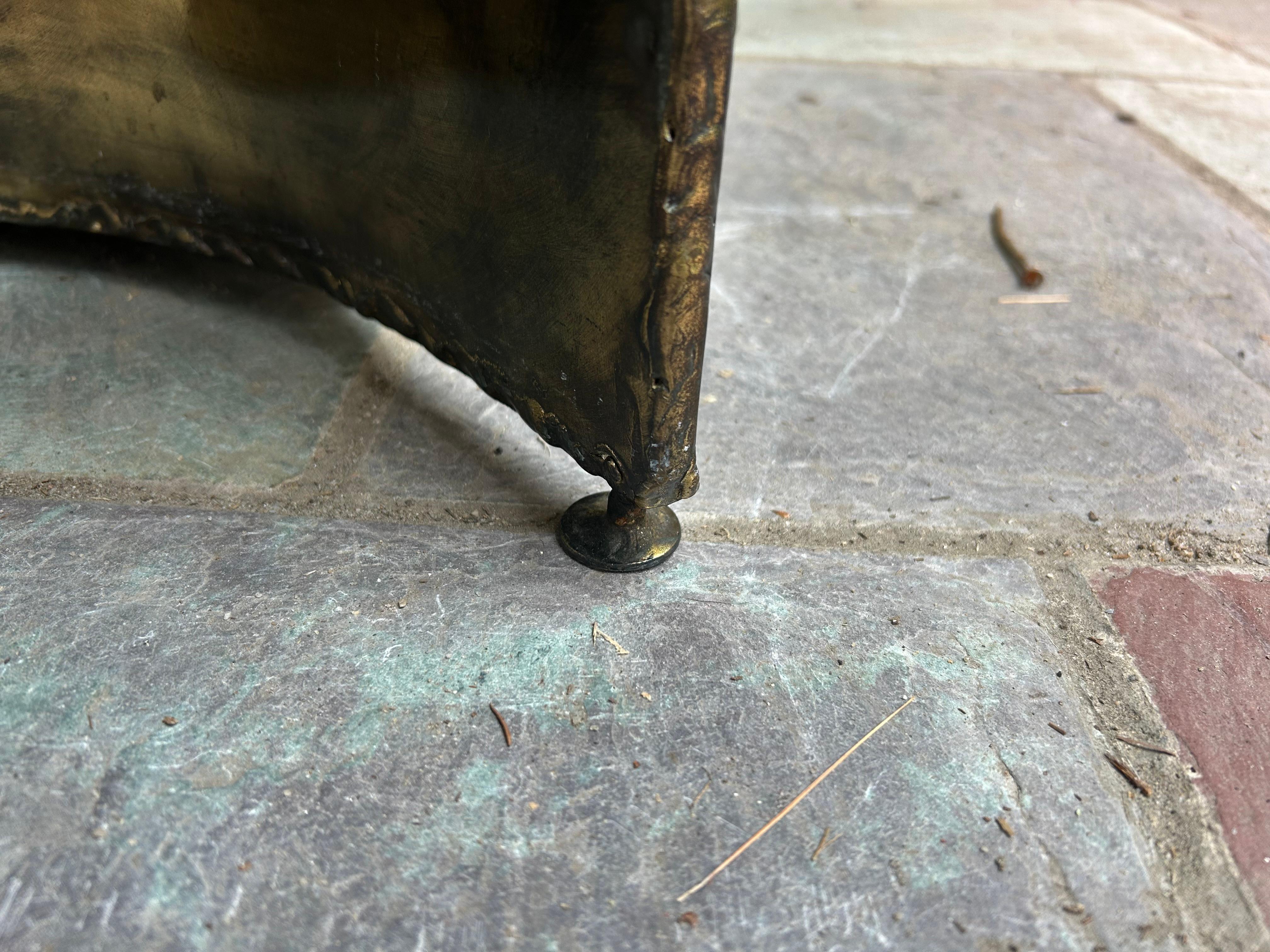 Mid-Century Modern Stunning Silas Seandel Brutalist Mixed Metal Coffee Table Mid-Century For Sale