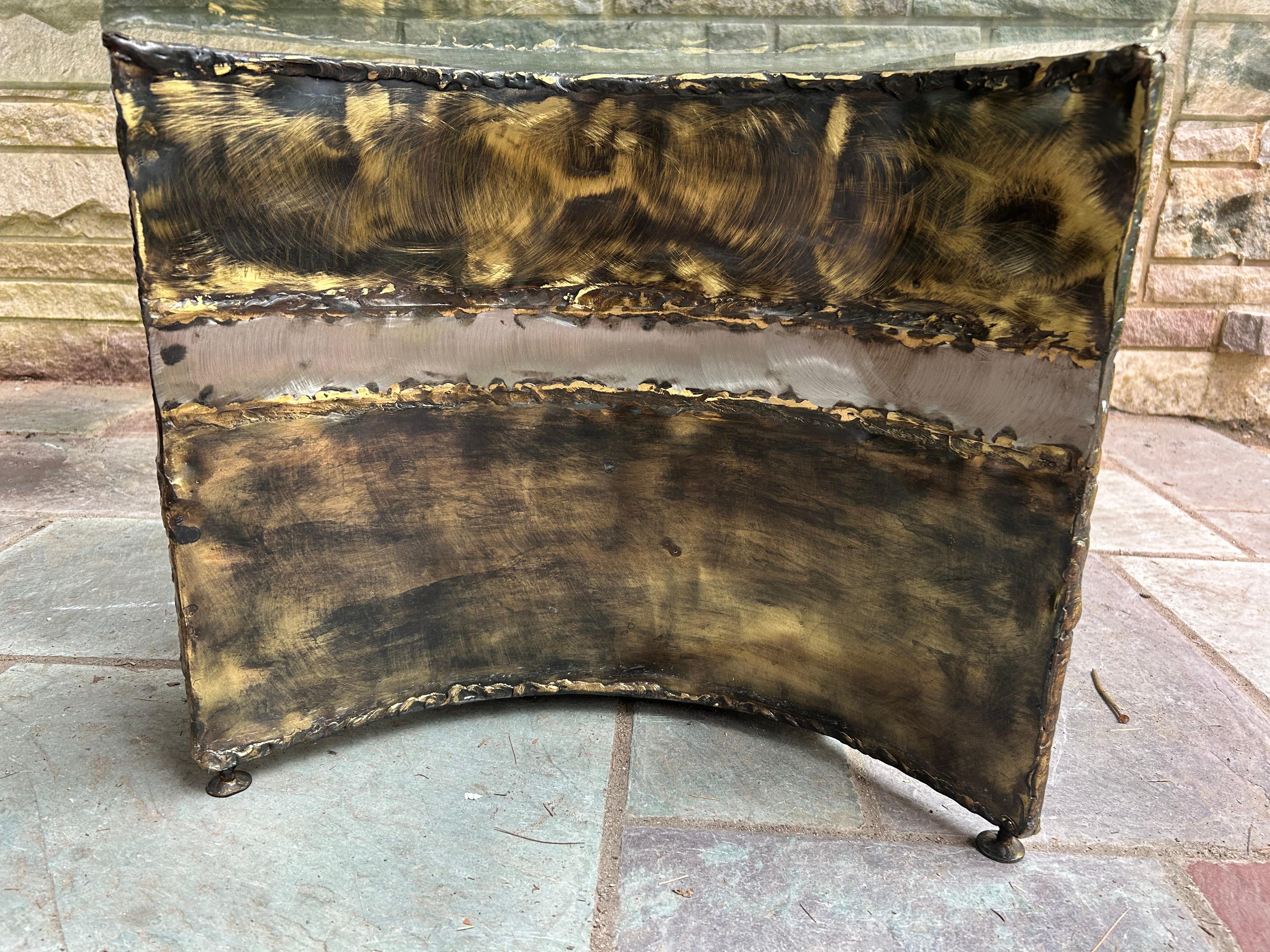Stunning Silas Seandel Brutalist Mixed Metal Coffee Table Mid-Century For Sale 2