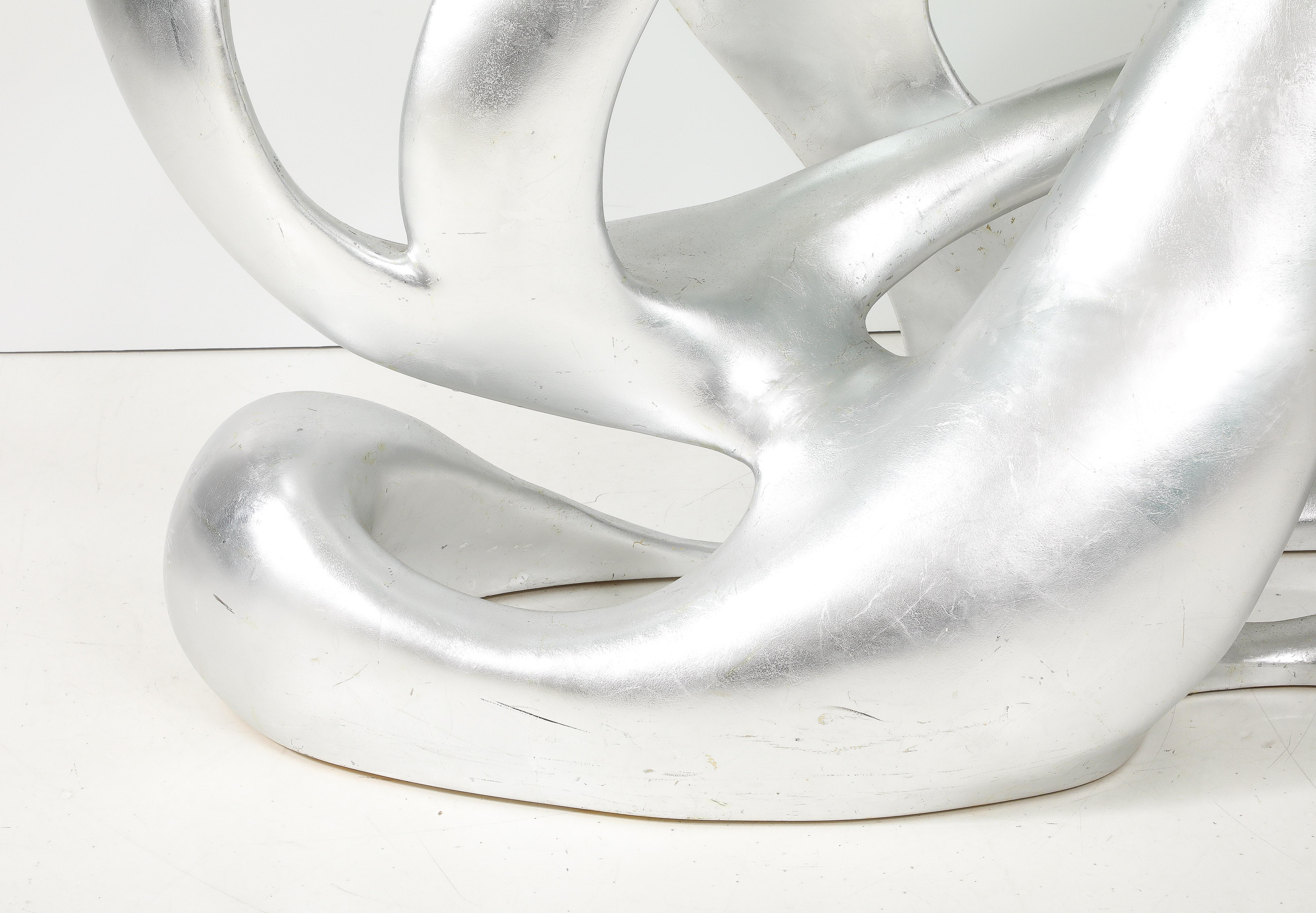 Stunning Silver Leaf Console Table Designed by Tony Duquette For Sale 1