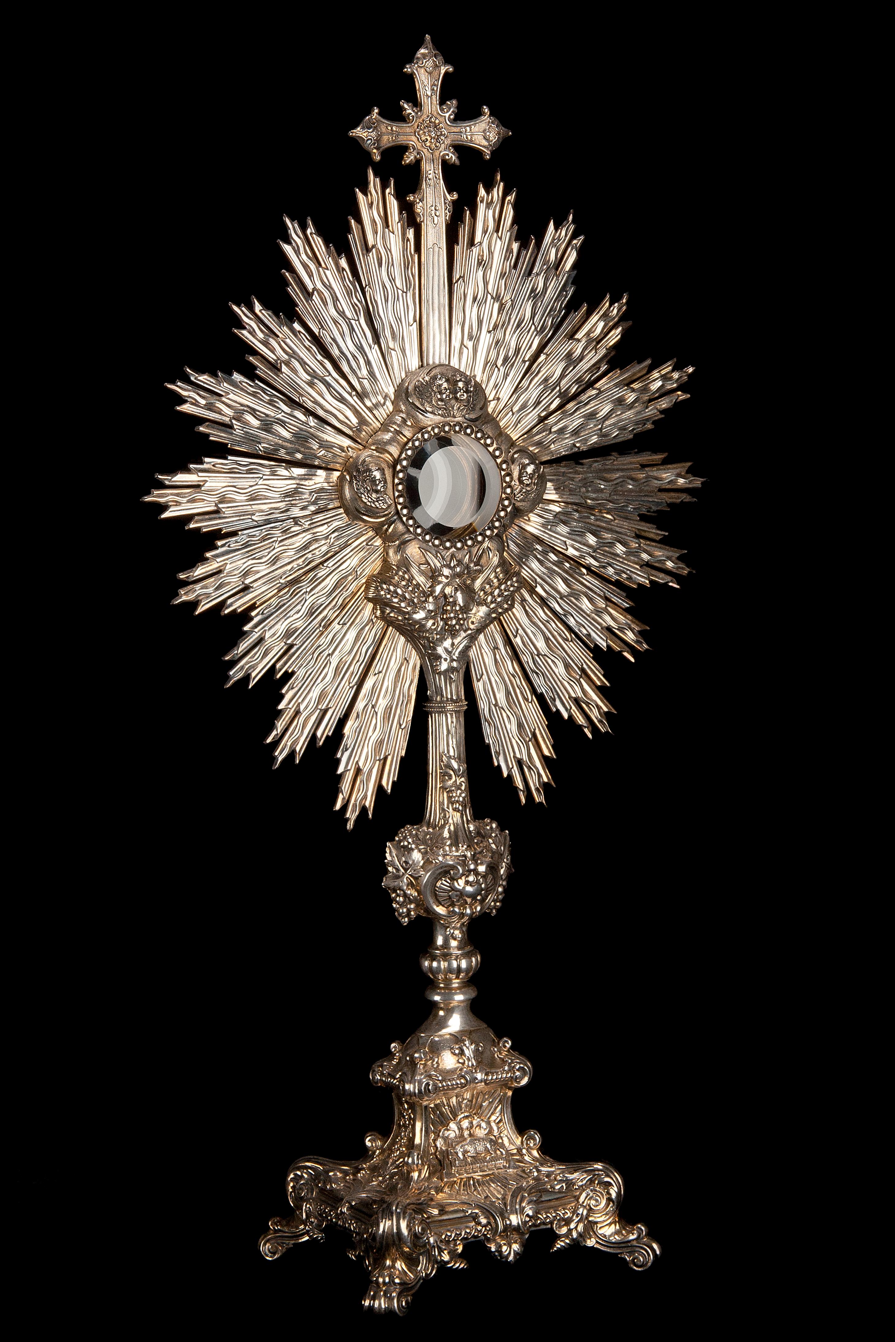 Stunning Silver Monstrance, France, 19th Century For Sale 1