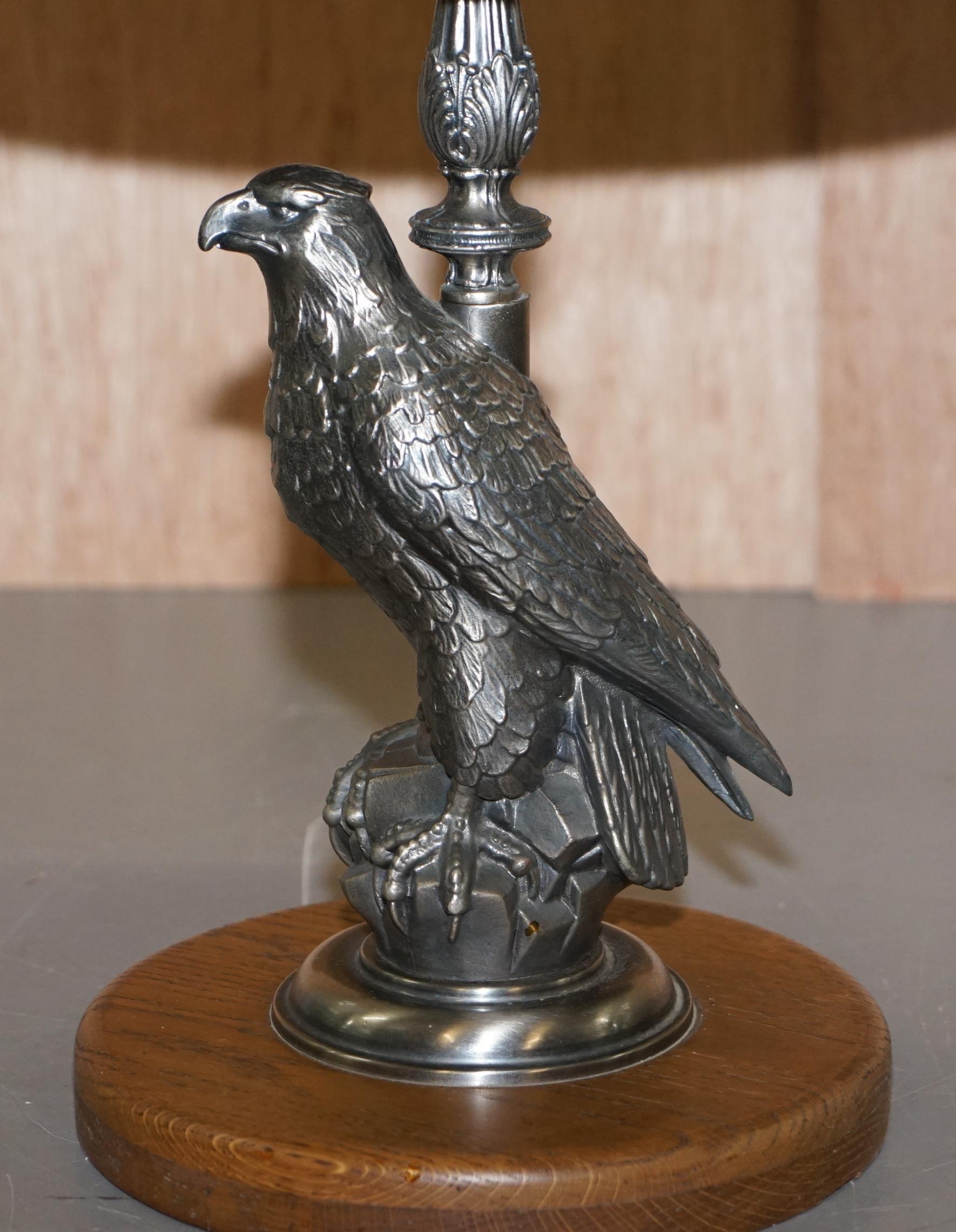 Stunning Silver Plated American Eagle with Marble-Top Side End Lamp Wine Table For Sale 8