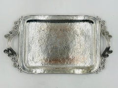 Stunning Silver Plated Serving Tray by Emilia Castillo, Mexico 1980's