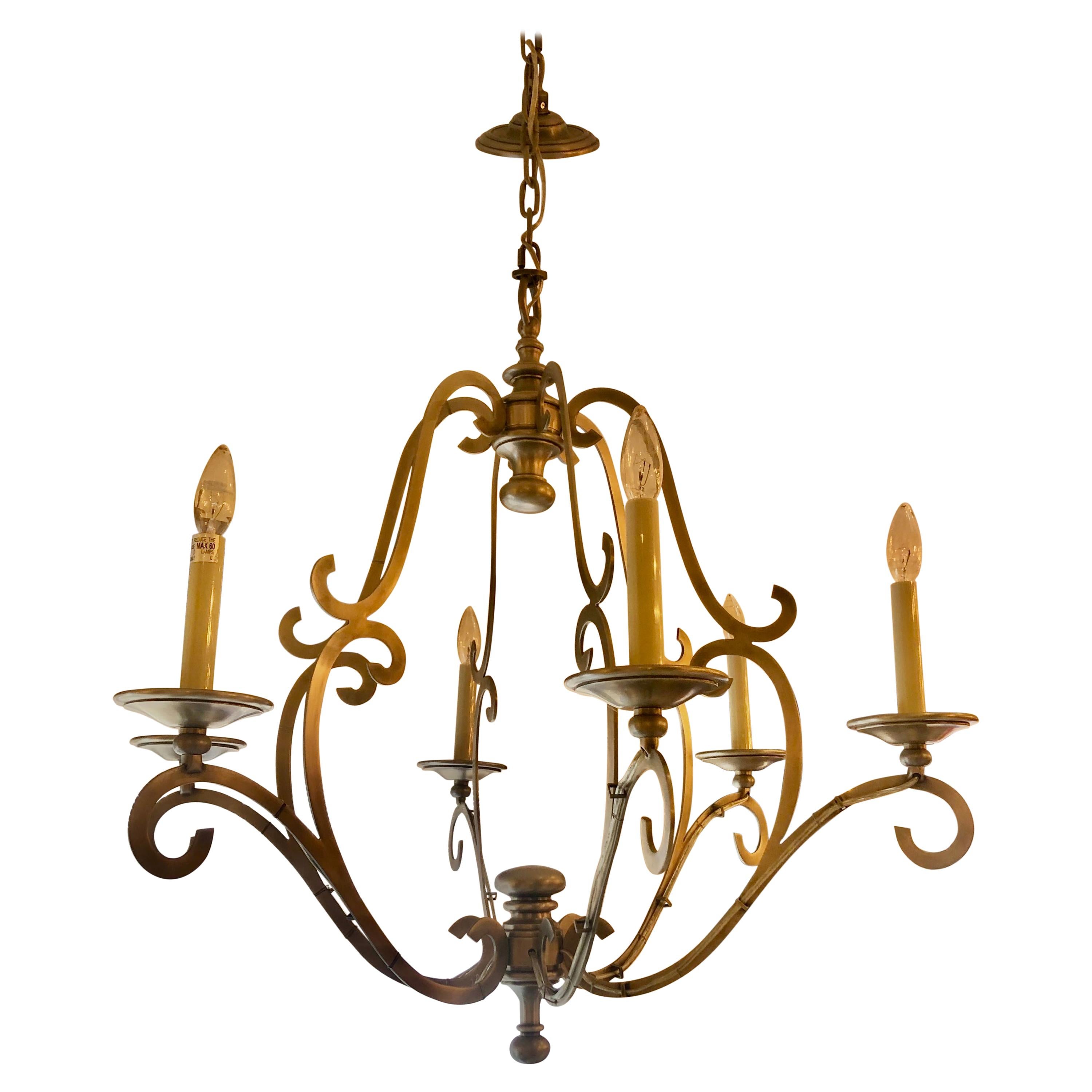 Stunning Silver Steel Traditional Chandelier For Sale