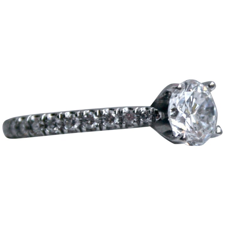 Stunning Simple Vintage 18 Karat Gold Micro Pave Diamond Ring