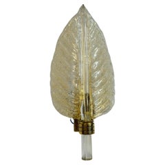 Impresionantes candelabros de una hoja de cristal de Murano de Barovier Toso, Italia Años 60