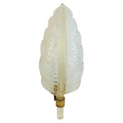 Impresionantes candelabros de una hoja de cristal de Murano de Barovier Toso, Italia Años 60