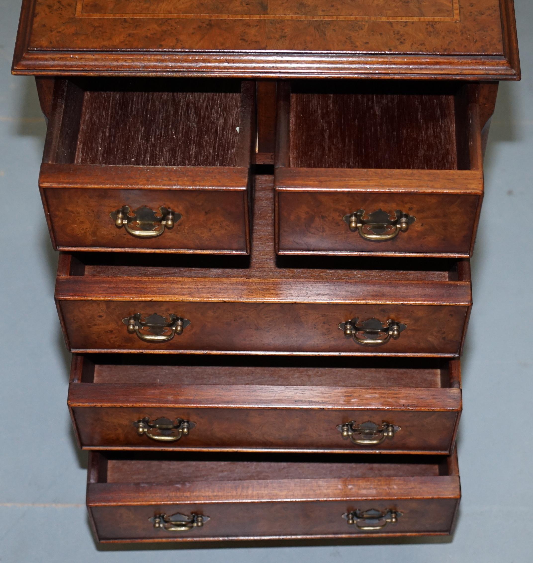 Stunning Small Burr Elm Chest of Drawers Lamp End Wine Bed Side Table Sized 7