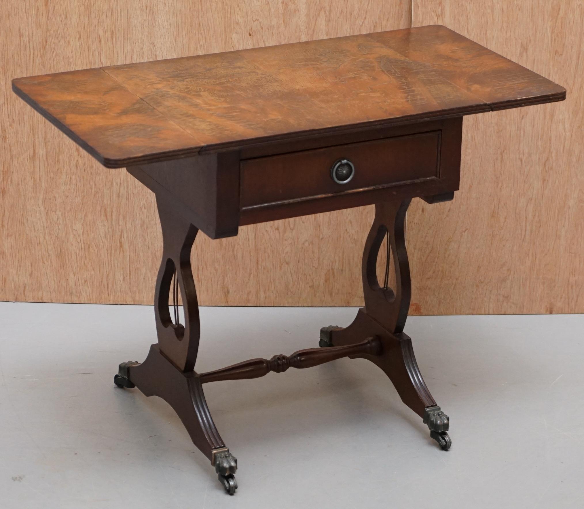 Stunning Small Crackled Hardwood Side Table with Extending Top Great Games Table 6