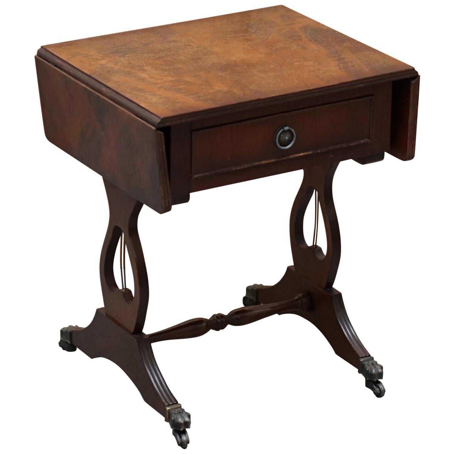 Stunning Small Crackled Hardwood Side Table with Extending Top Great Games Table