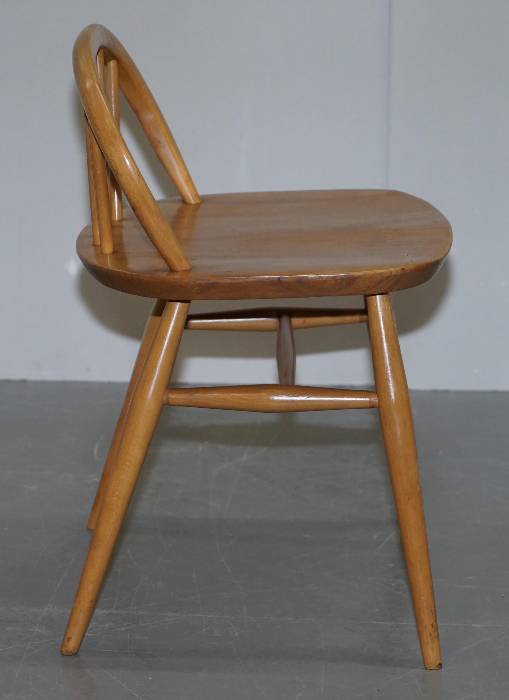 Stunning Small G Plan Ercol Blond Elm Wood Side Chair Dressing Table Stool 1